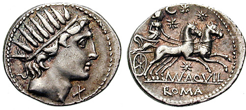 aquillia roman coin denarius